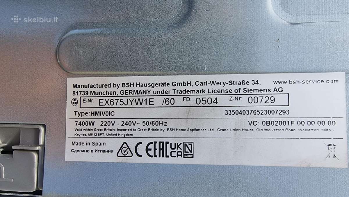 Nauja Siemens Hb578gbs3+ garantija - nuotraukos Nr. 36