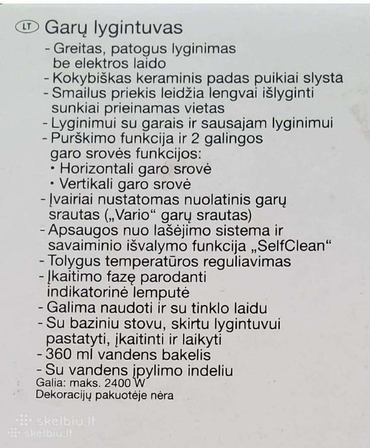 Garų lygintuvas - nuotraukos Nr. 3