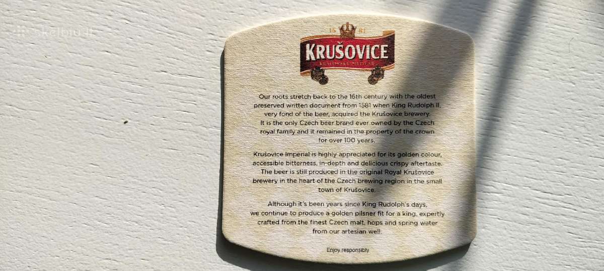 Krušovice kartoninis alaus padėkliukas. 27vnt. - nuotraukos Nr. 3