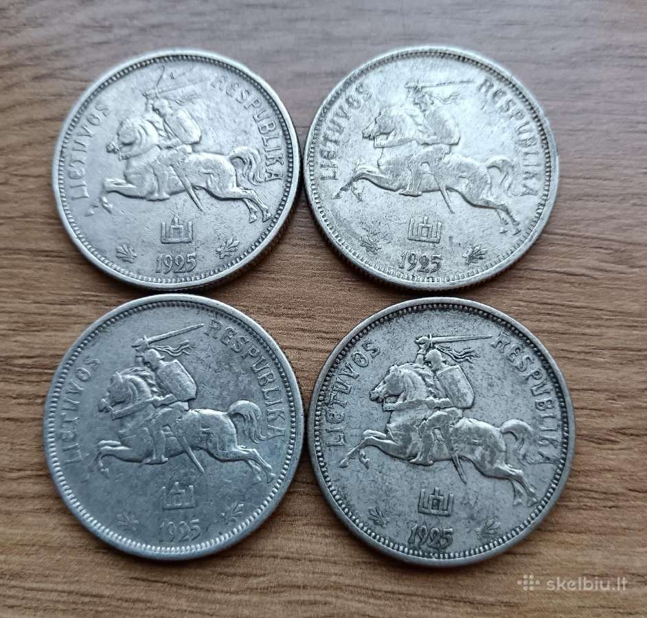 Sidabriniai smetoniški 5 litai 1925 m. - nuotraukos Nr. 2