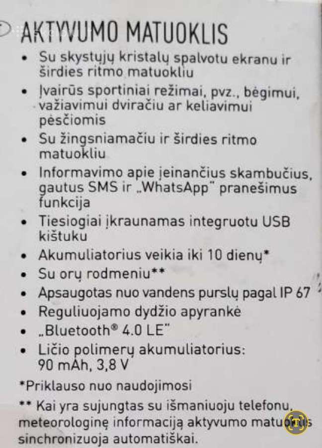 Aktyvumo matuoklis Laikrodis - nuotraukos Nr. 4