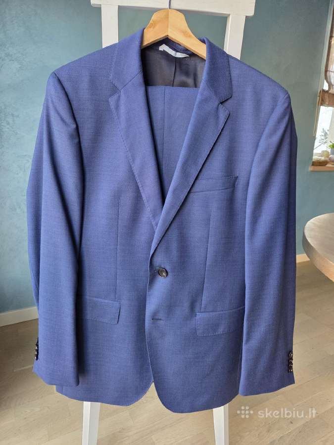 Hugo Boss kostiumas indigo, M, virgin wool.