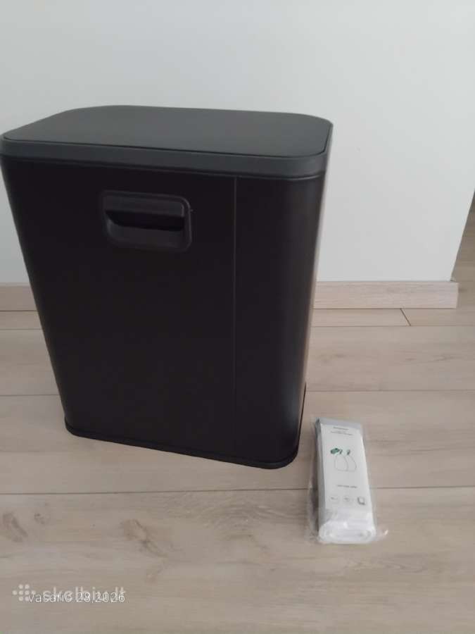 Juoda šiukšliadėžė 25l, metalinė - nuotraukos Nr. 2