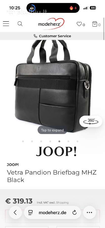 Joop! vetra pandion briefbag MHz black - nuotraukos Nr. 5