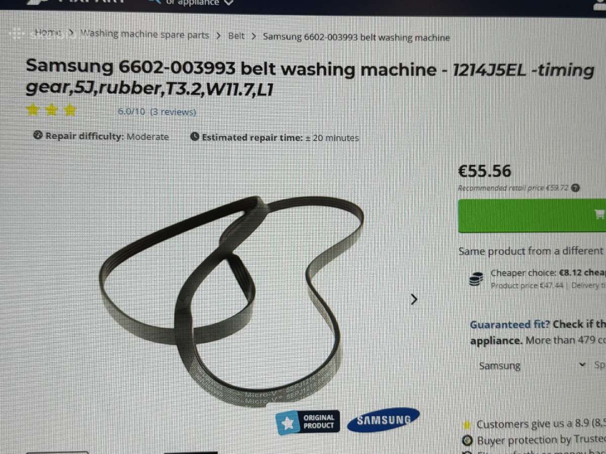 Skalbyklės Samsung dirželis 6602-003993