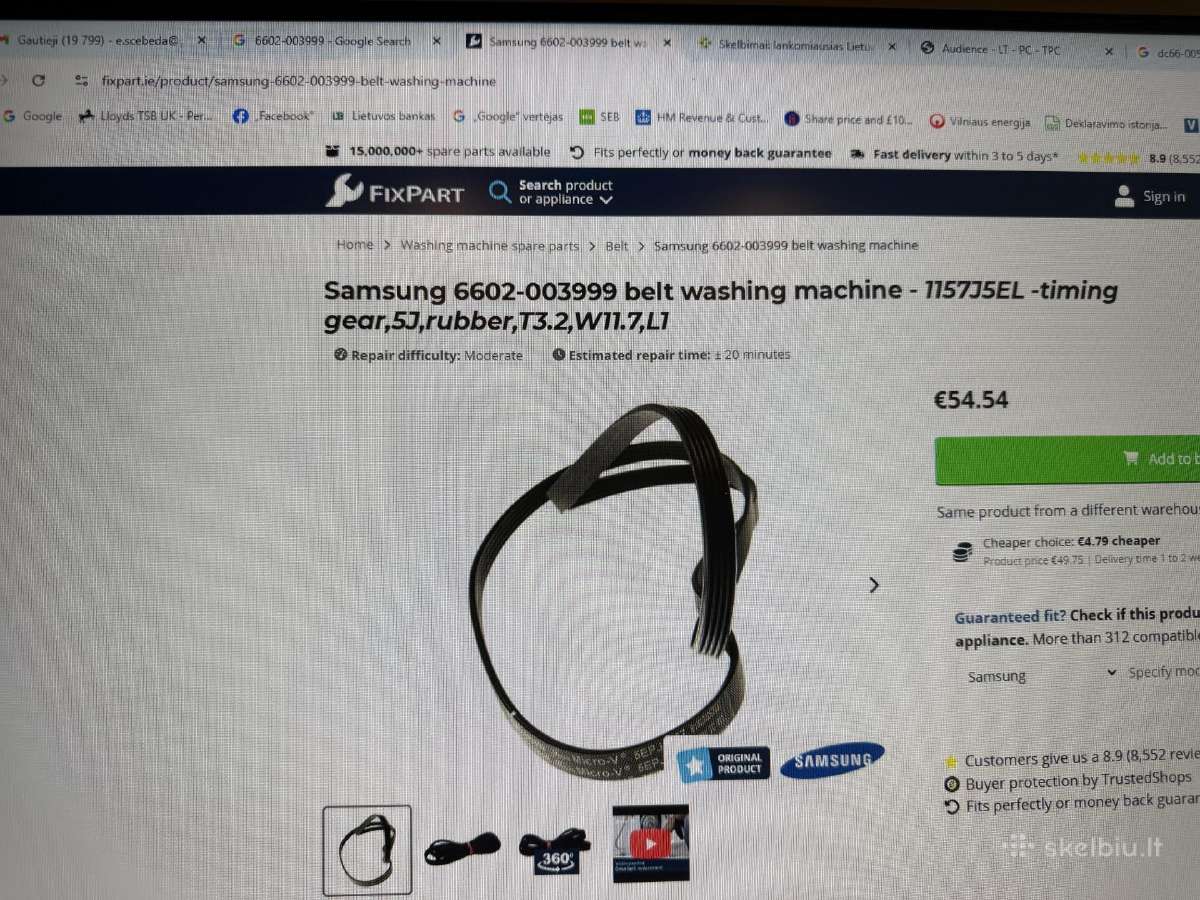 Skalbyklės Samsung dirželis 6602-003999