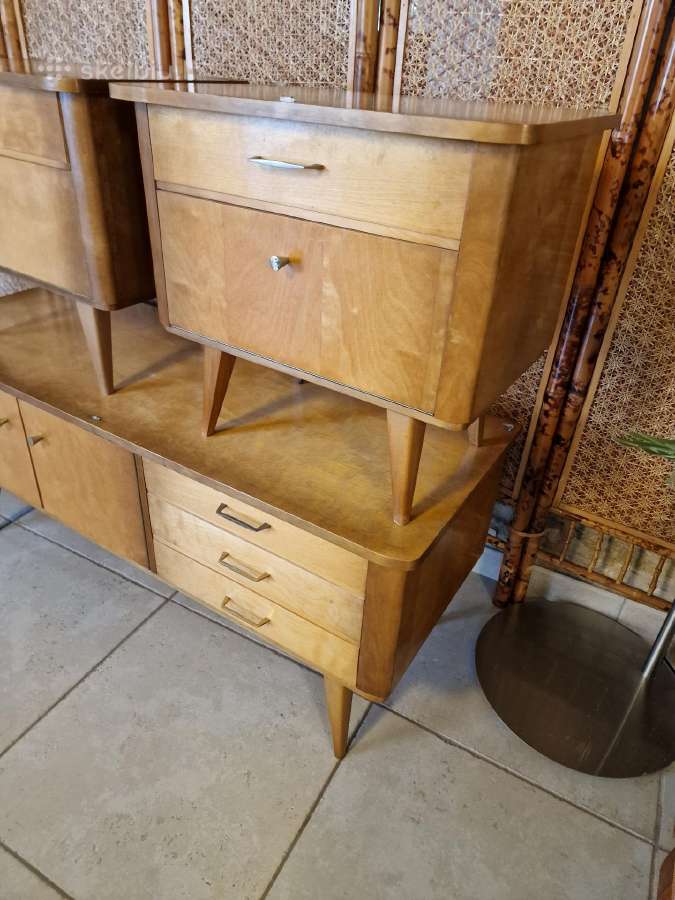 Vintažinės mid century miegamojo spintelės - nuotraukos Nr. 6