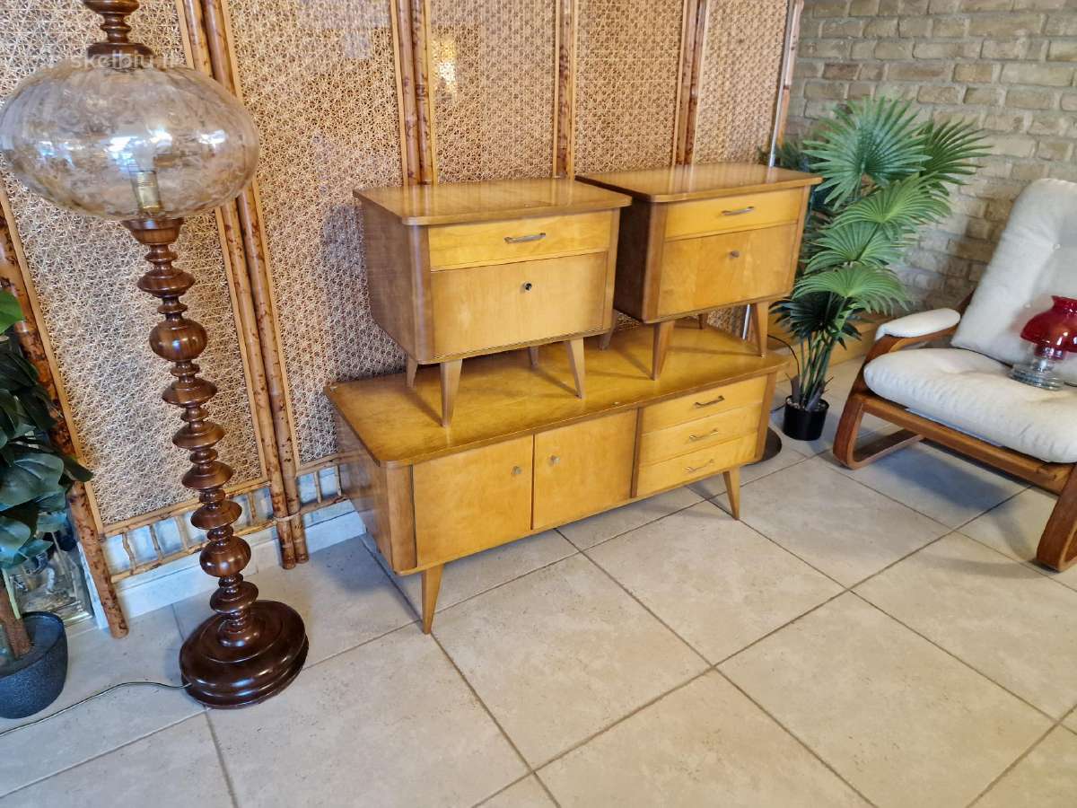 Vintažinės mid century miegamojo spintelės - nuotraukos Nr. 11