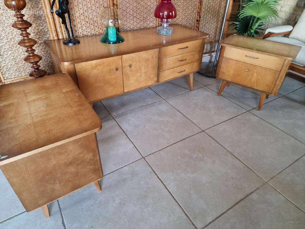 Vintažinės mid century miegamojo spintelės - nuotraukos Nr. 13