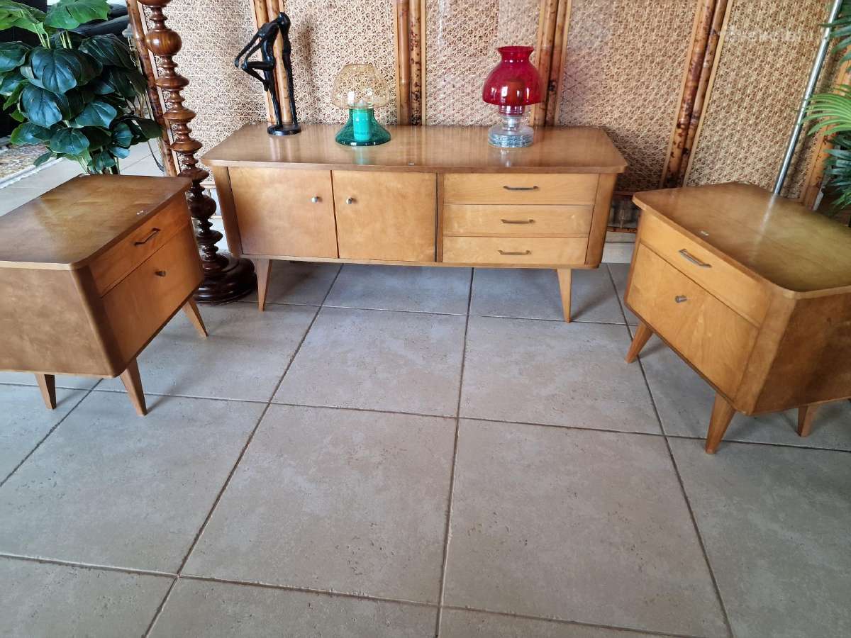 Vintažinės mid century miegamojo spintelės - nuotraukos Nr. 17