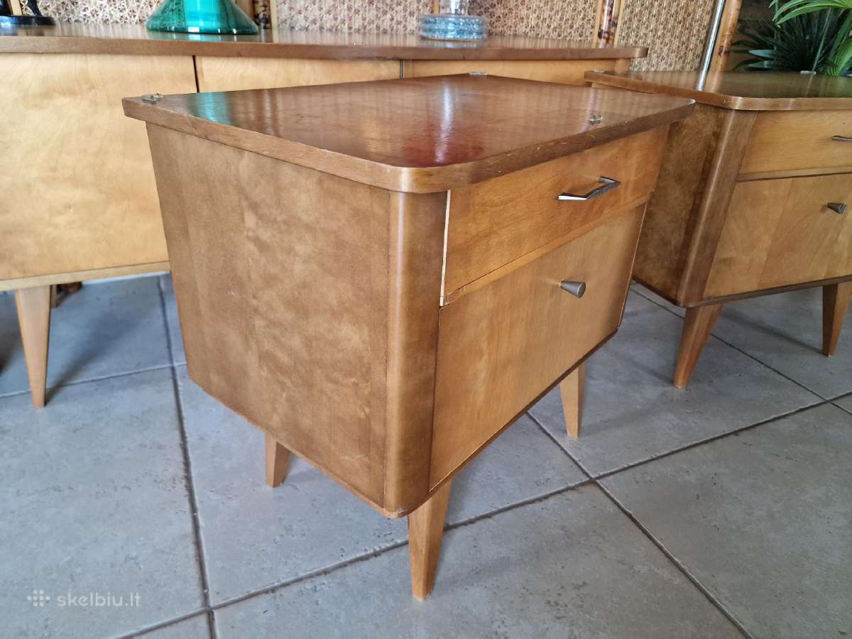 Vintažinės mid century miegamojo spintelės - nuotraukos Nr. 21
