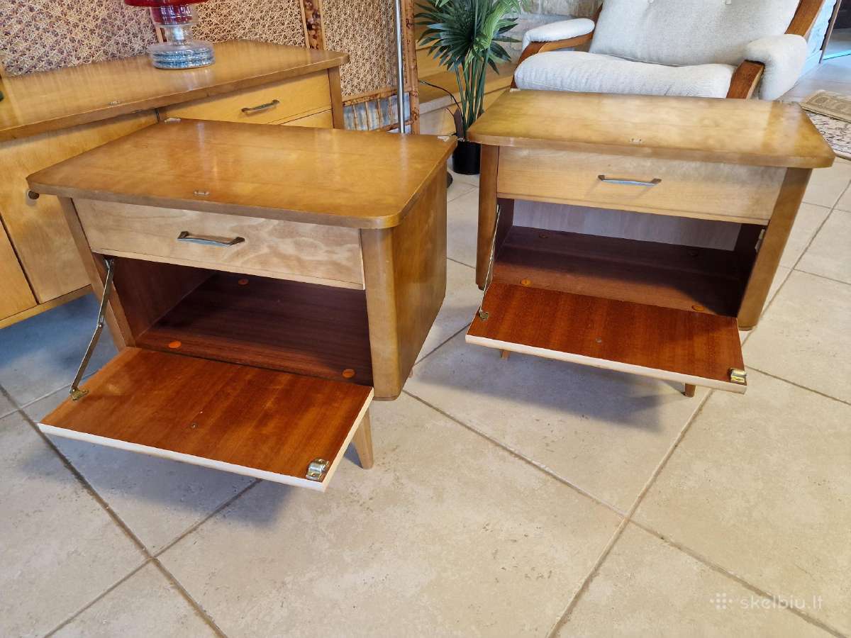 Vintažinės mid century miegamojo spintelės - nuotraukos Nr. 23