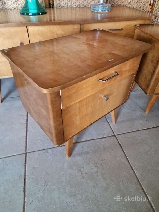 Vintažinės mid century miegamojo spintelės - nuotraukos Nr. 24
