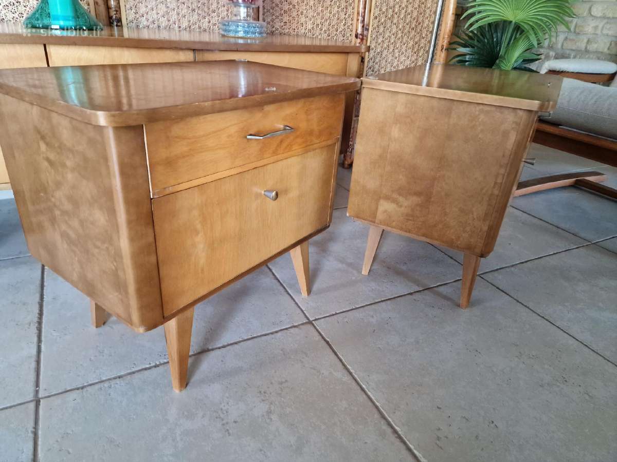 Vintažinės mid century miegamojo spintelės - nuotraukos Nr. 25