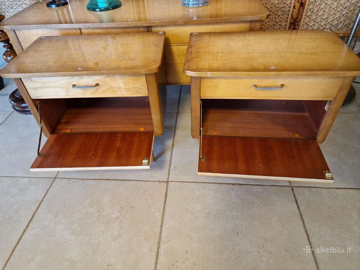 Vintažinės mid century miegamojo spintelės - nuotraukos Nr. 26