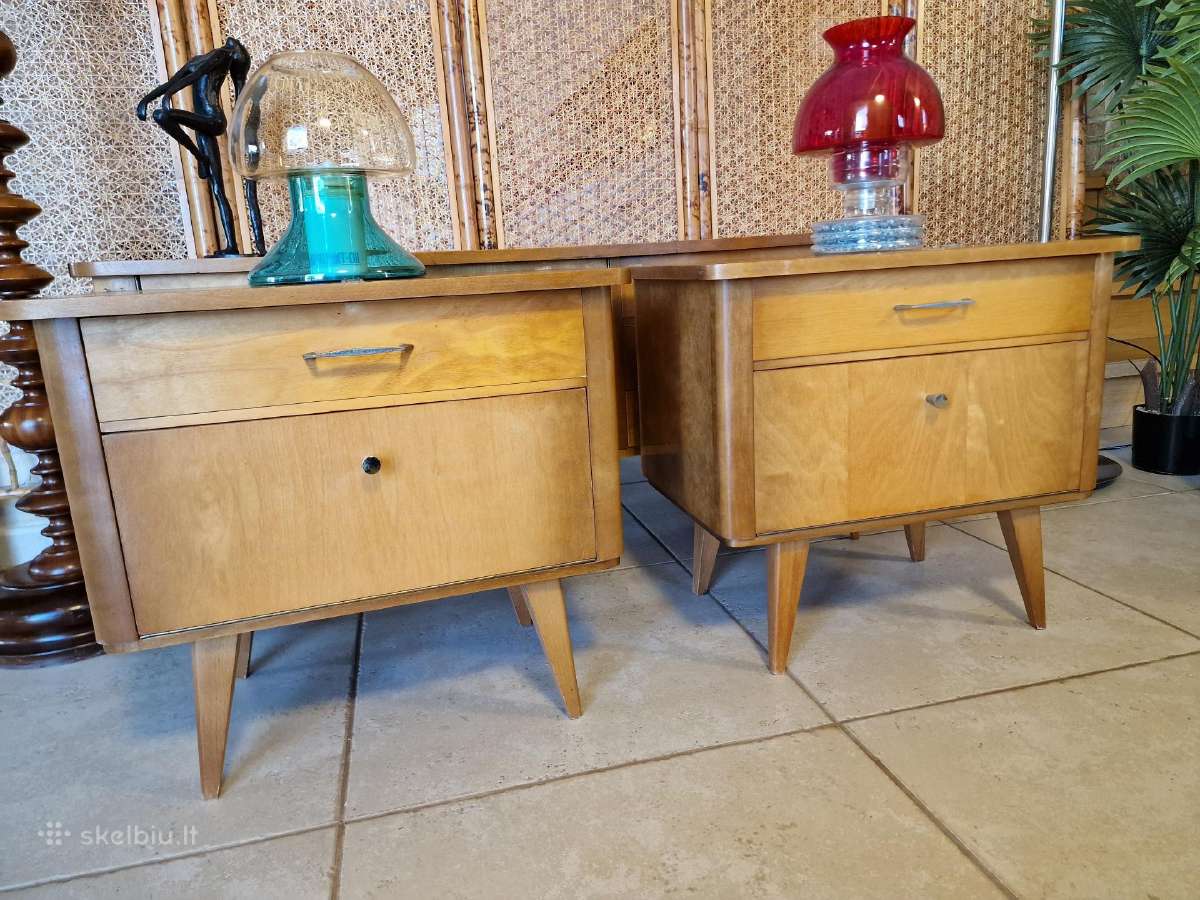 Vintažinės mid century miegamojo spintelės - nuotraukos Nr. 28