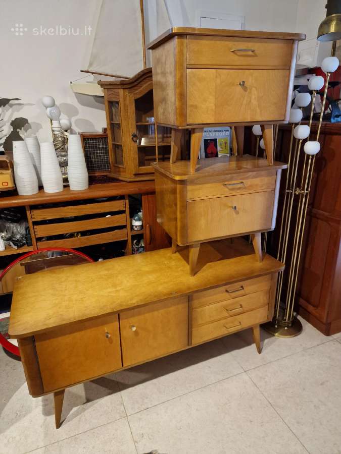 Vintažinės mid century miegamojo spintelės - nuotraukos Nr. 32