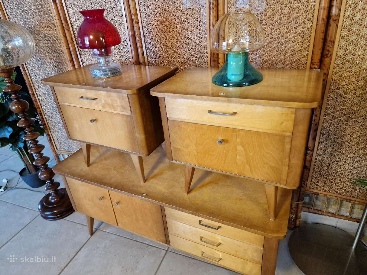 Vintažinės mid century miegamojo spintelės - nuotraukos Nr. 34