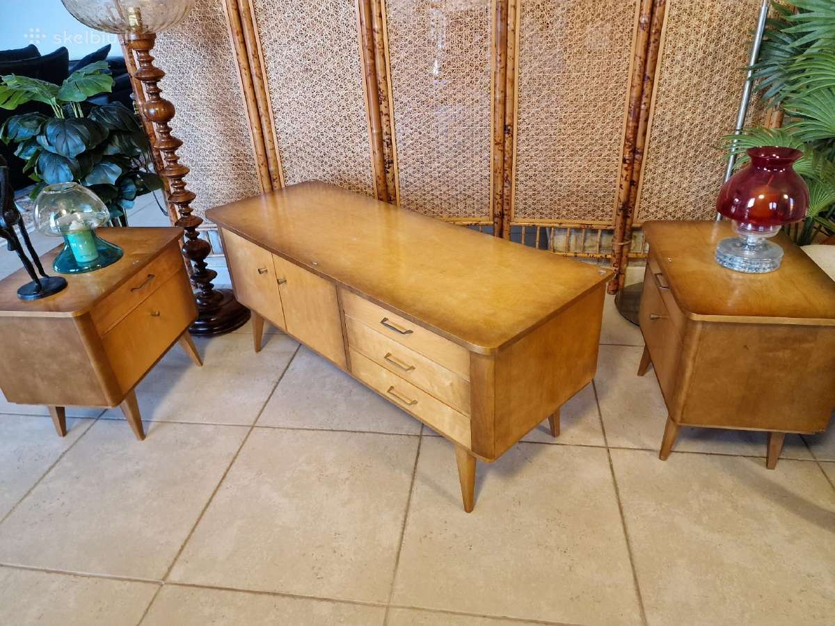 Vintažinės mid century miegamojo spintelės - nuotraukos Nr. 35