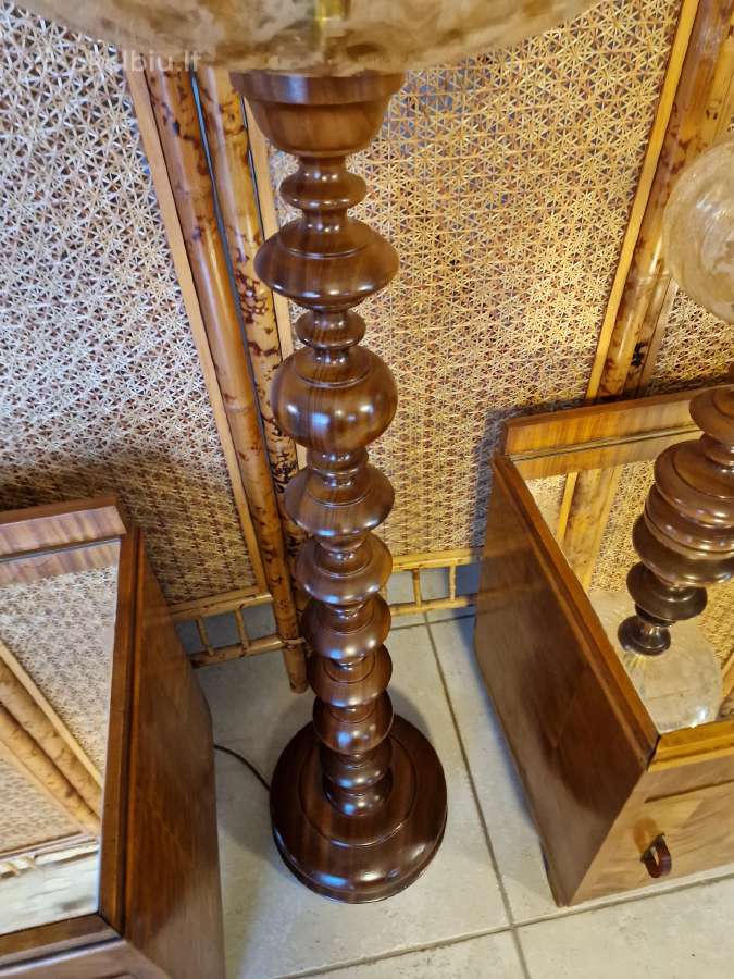 Vintažinis mid century tikmedžio masyvo toršeras - nuotraukos Nr. 37