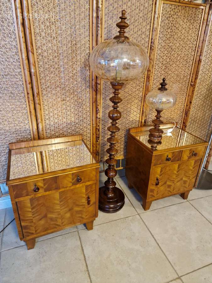 Vintažinis mid century tikmedžio masyvo toršeras - nuotraukos Nr. 38