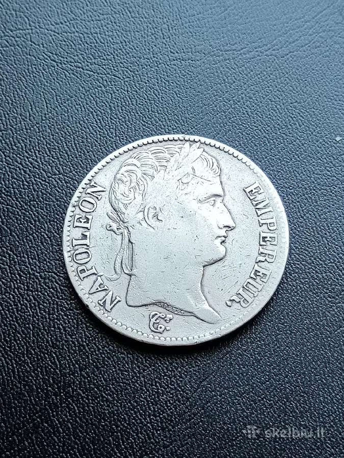 Sidabrinė 5 frankų moneta 1811 m., Napoleonas I - nuotraukos Nr. 2