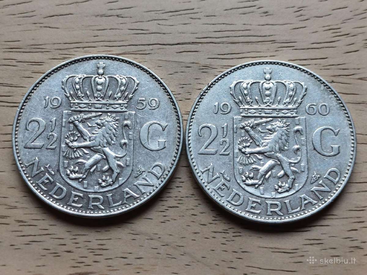2,5 guldeno 1959-60m. Nyderlandai sidabras