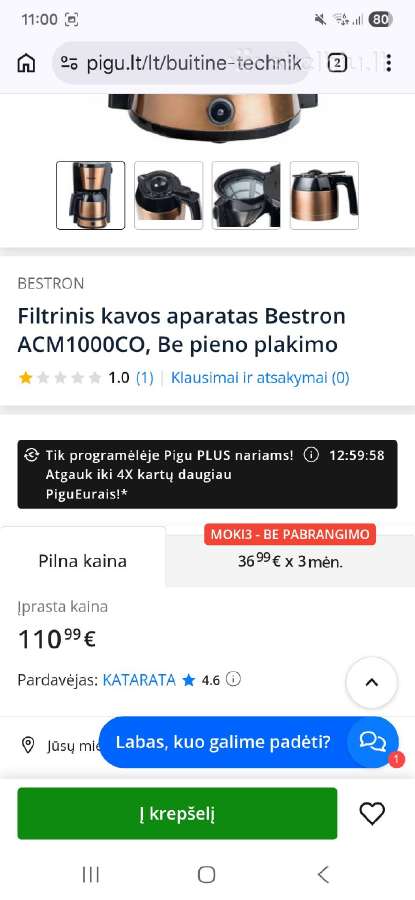 Filtrinis kavos aparatas Bestron - nuotraukos Nr. 2