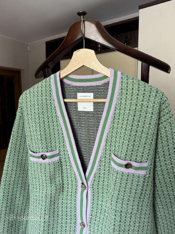 Sandro Paris cropped cardigan in fancy tweed - nuotraukos Nr. 2