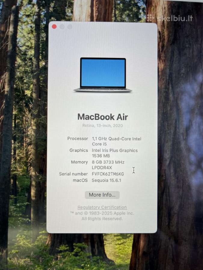 MacBook Air 2020 i5 - nuotraukos Nr. 6