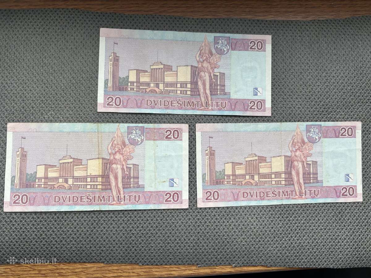 Trys 20 litų banknotai 2003 m. Replacement - nuotraukos Nr. 2
