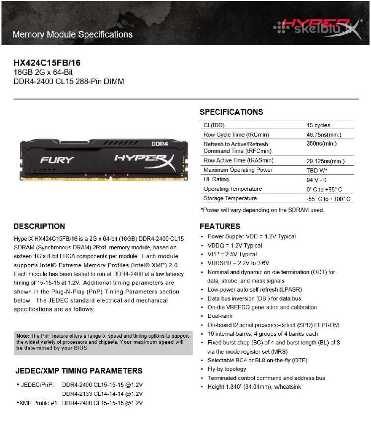 Kingston Ddr4 16gb