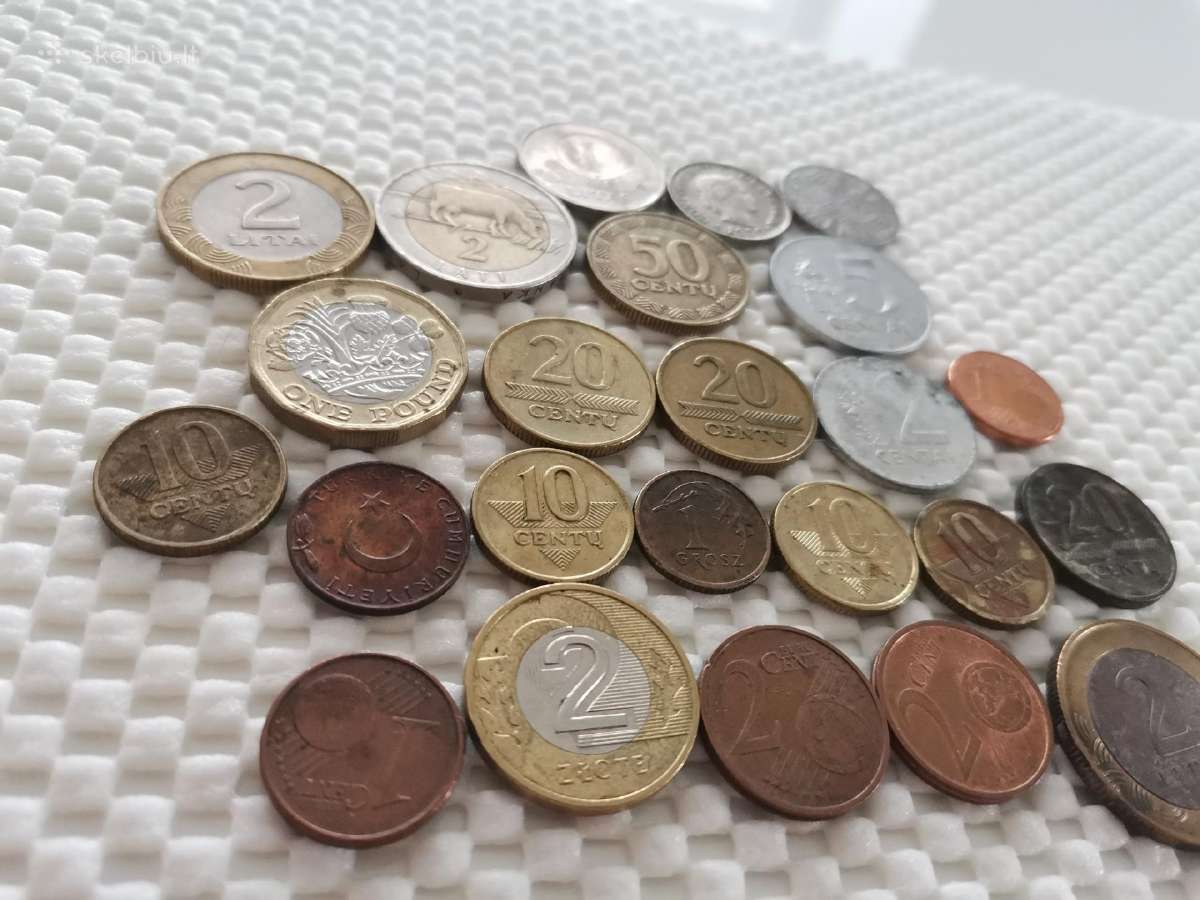 Įvairių monetų rinkinys Litai, Latas ir kt - nuotraukos Nr. 3