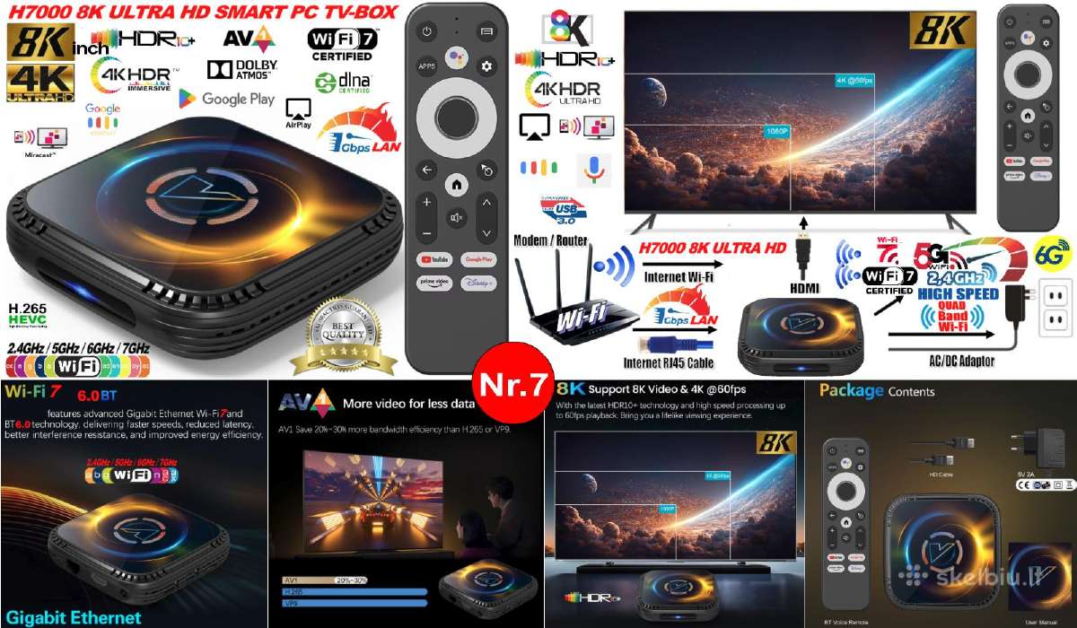 8k TV Priedėliai+2000 Google TV Kanalų Nemokamai! - nuotraukos Nr. 8