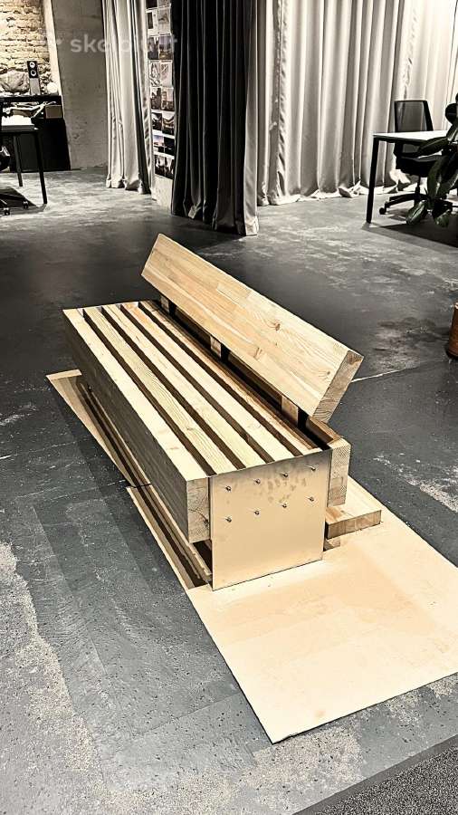 Nerūdijančio plieno suolas, 155x57x38 cm