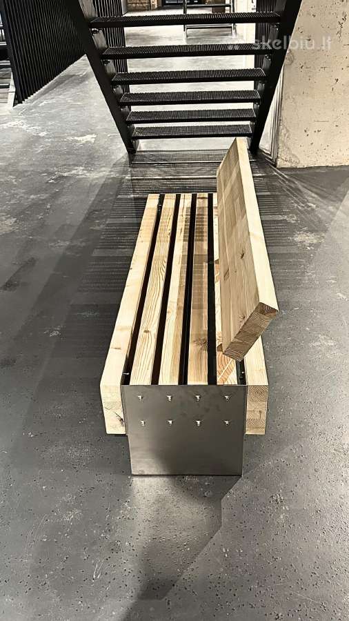 Nerūdijančio plieno suolas, 155x57x38 cm - nuotraukos Nr. 6