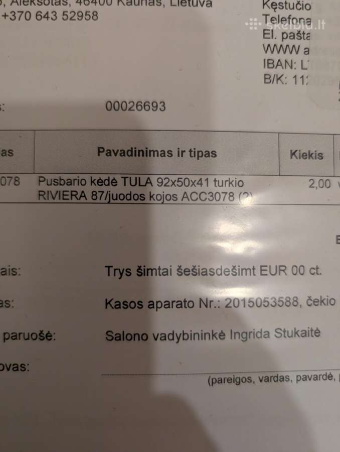 Pusbario kėdė Tula - nuotraukos Nr. 7