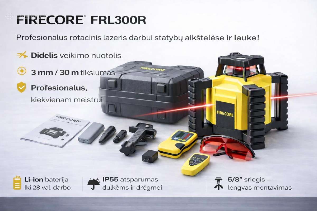 Vevor ir Firecore lazerinis rotacinis nivelyras - nuotraukos Nr. 5