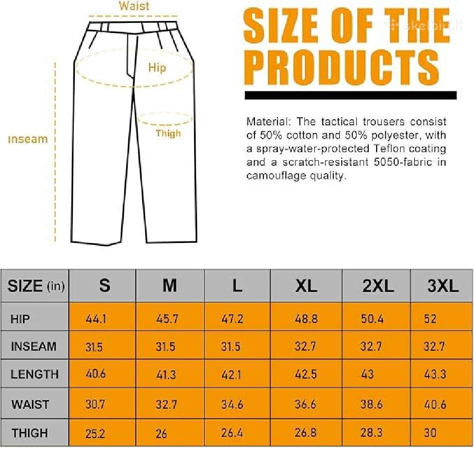 Medžioklės kelnės 3xl Ilgis 120cm. Per juosmenį 50 - nuotraukos Nr. 11