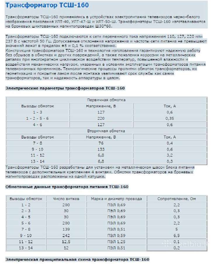 Lempinio televizoriaus Transformatorius Tsš-160 - nuotraukos Nr. 8