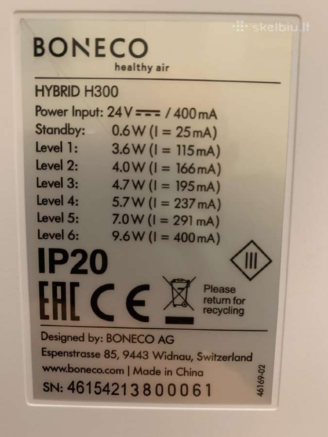 Oro drėkintuvas ir valytuvas Boneco H300 - nuotraukos Nr. 2