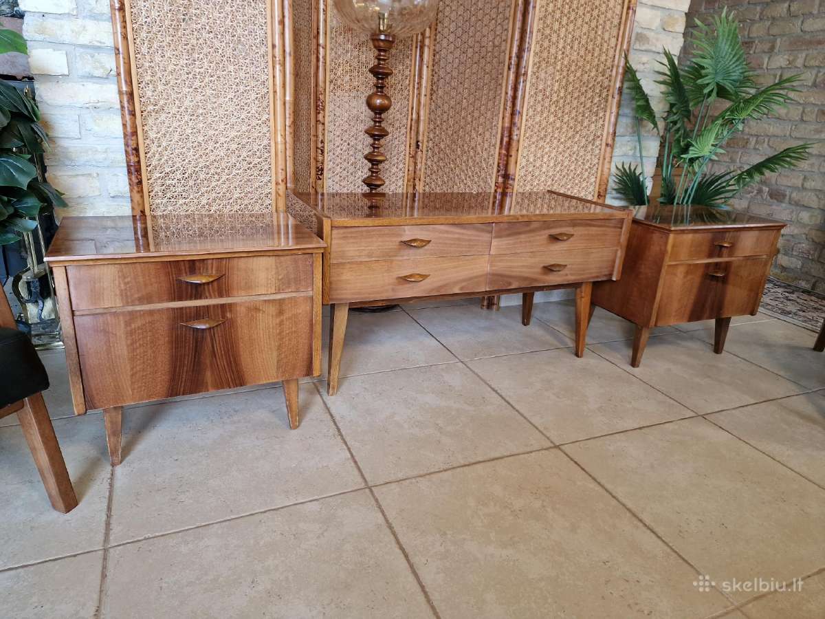 Vintažinės mid century miegamojo spintelės - nuotraukos Nr. 17
