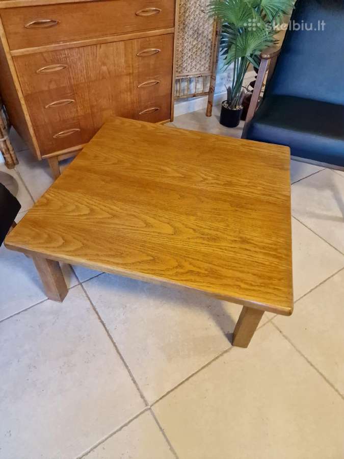 Vintažinis mid century ąžuolinis kavos staliukas - nuotraukos Nr. 3