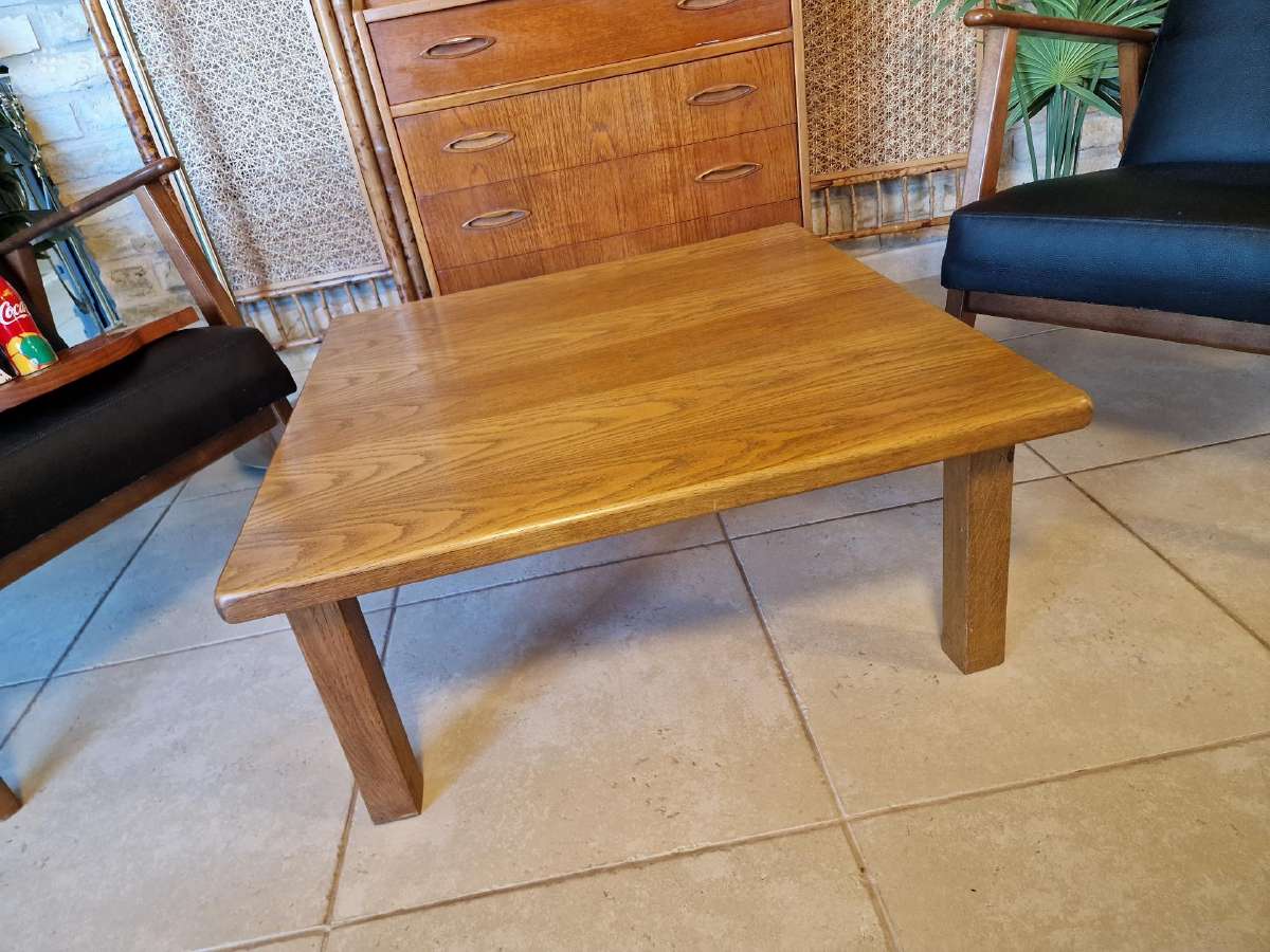 Vintažinis mid century ąžuolinis kavos staliukas - nuotraukos Nr. 19