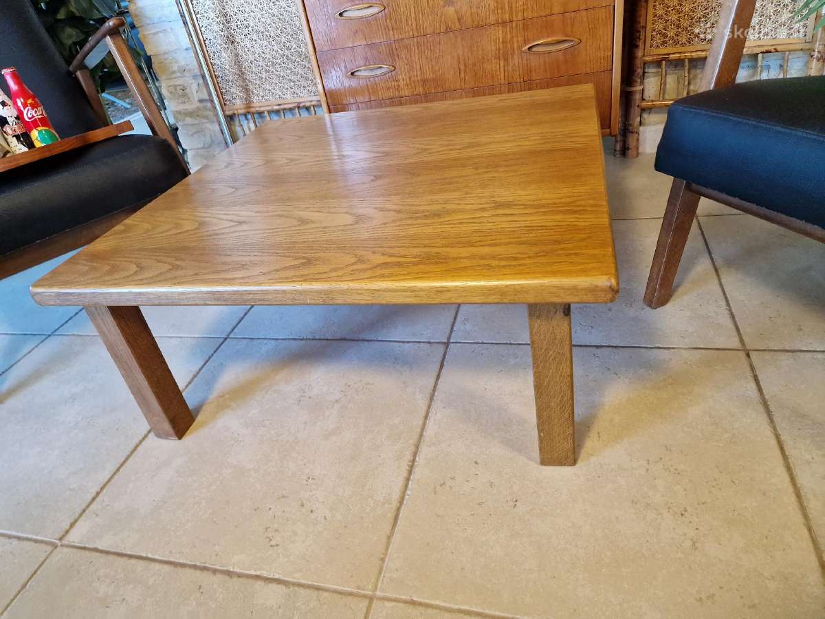 Vintažinis mid century ąžuolinis kavos staliukas - nuotraukos Nr. 20
