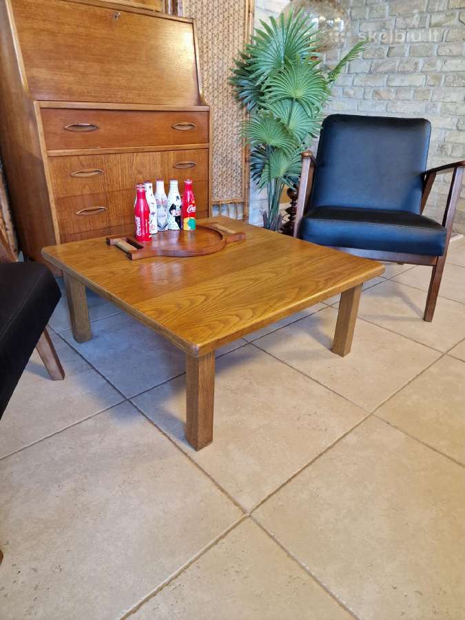 Vintažinis mid century ąžuolinis kavos staliukas - nuotraukos Nr. 27