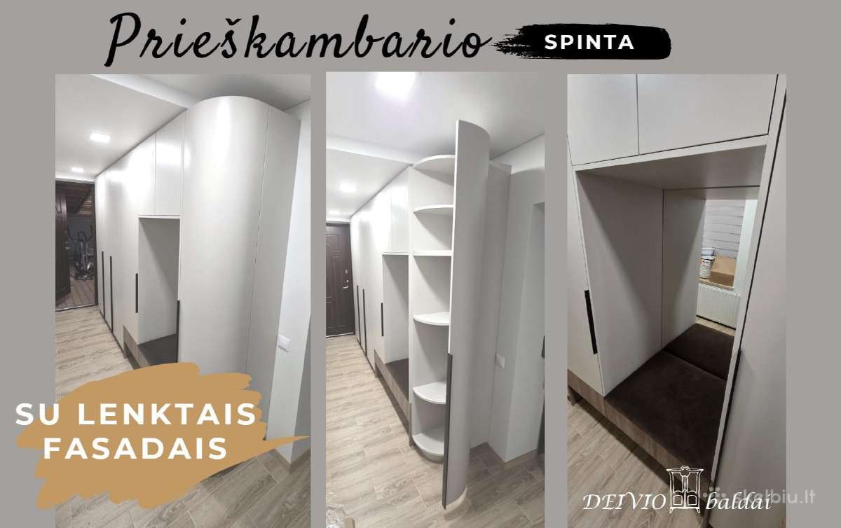 Prieškambario spinta su lenktais fasadais