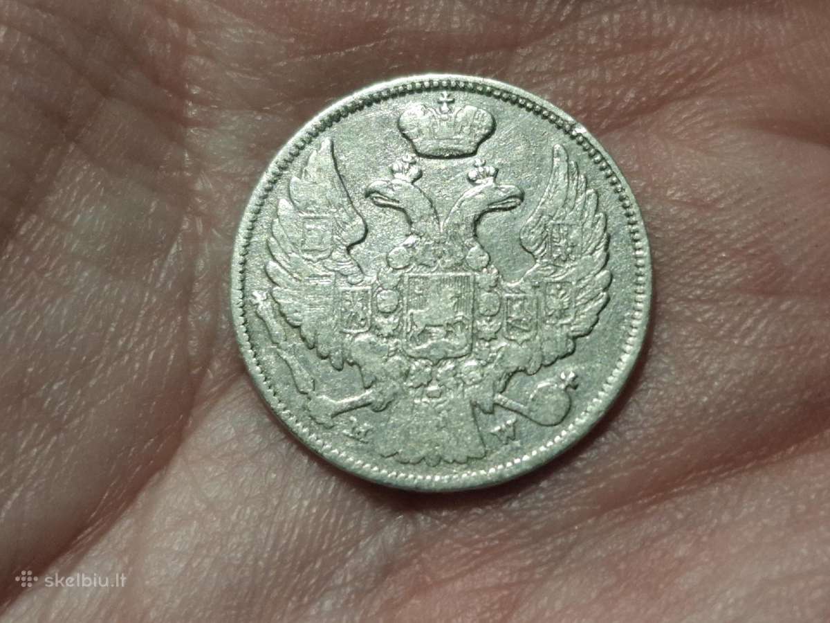 Lenkija 15 kapeikų 1 zlotas 1838 sidabras - nuotraukos Nr. 2