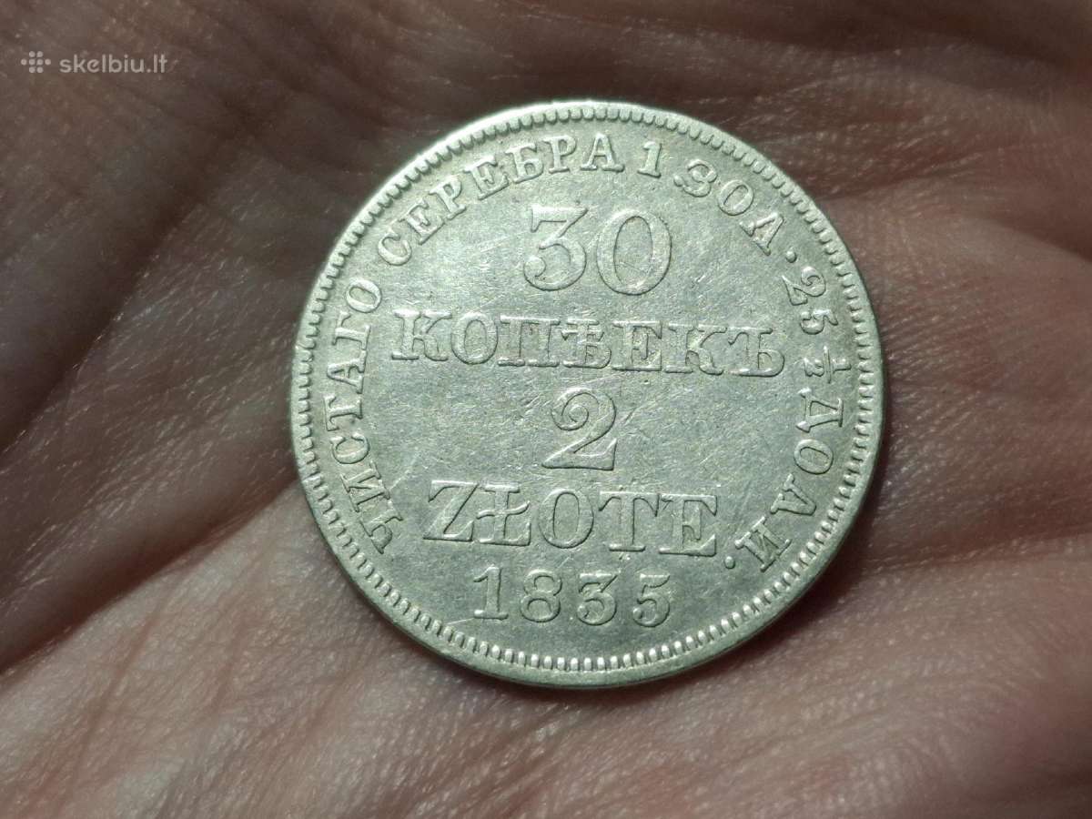 Lenkija 30 kapeikų 2 zlotai 1835 sidabras