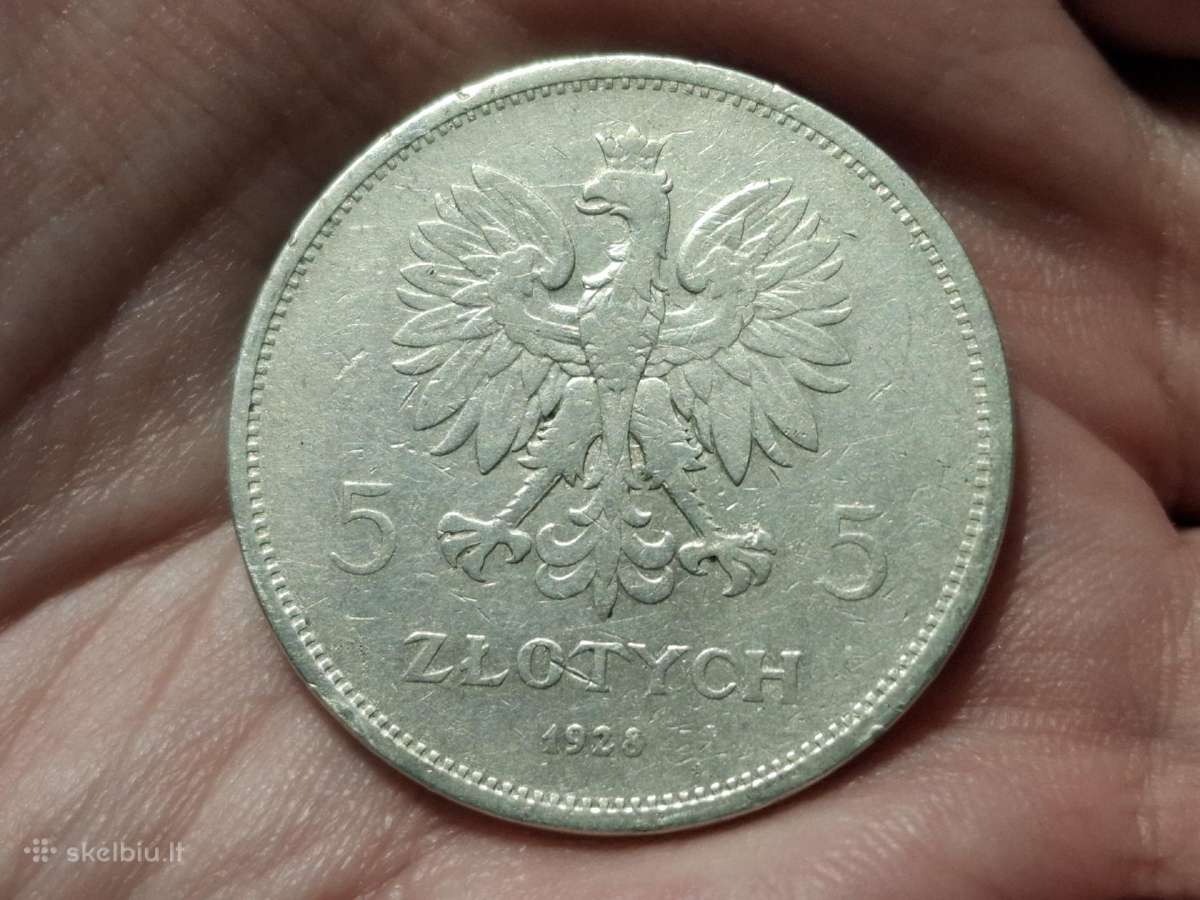 Lenkija 5 zlotai 1928 sidabras